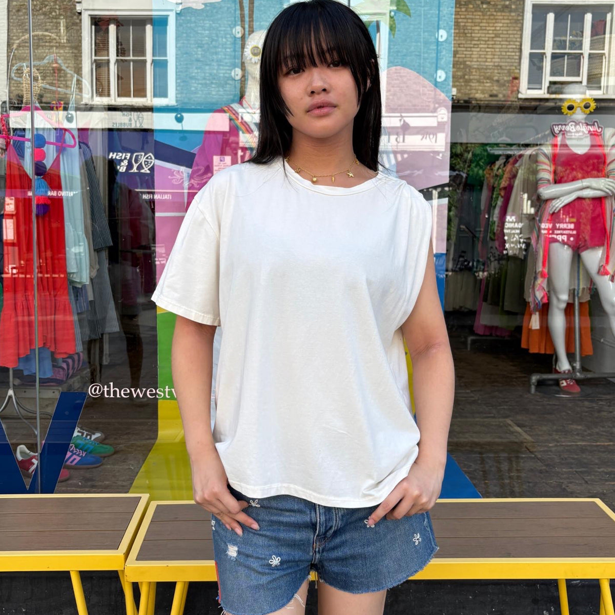 *NEW STYLE* Asymmetric T Ecru