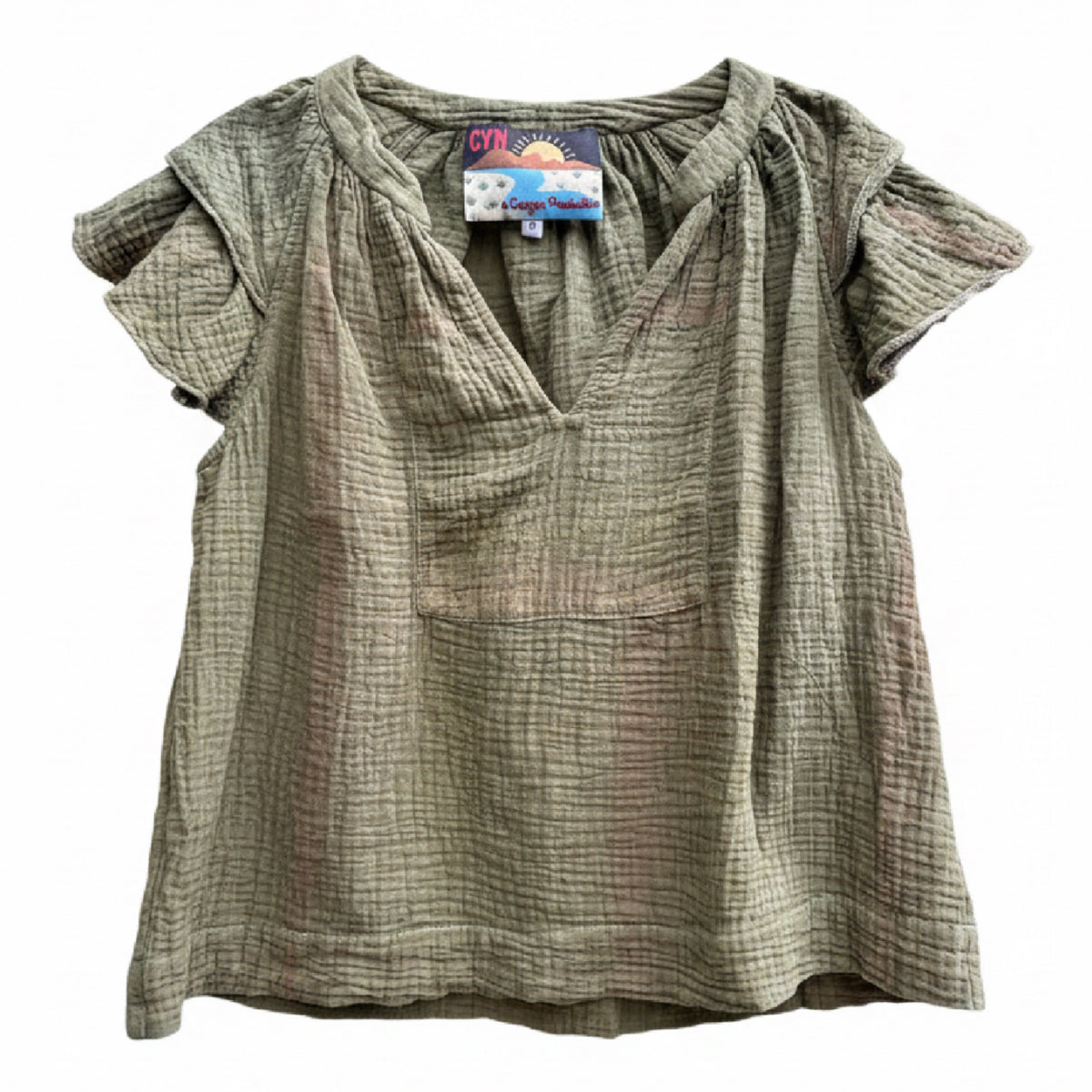*AW26* Overdyed Puff Top Army