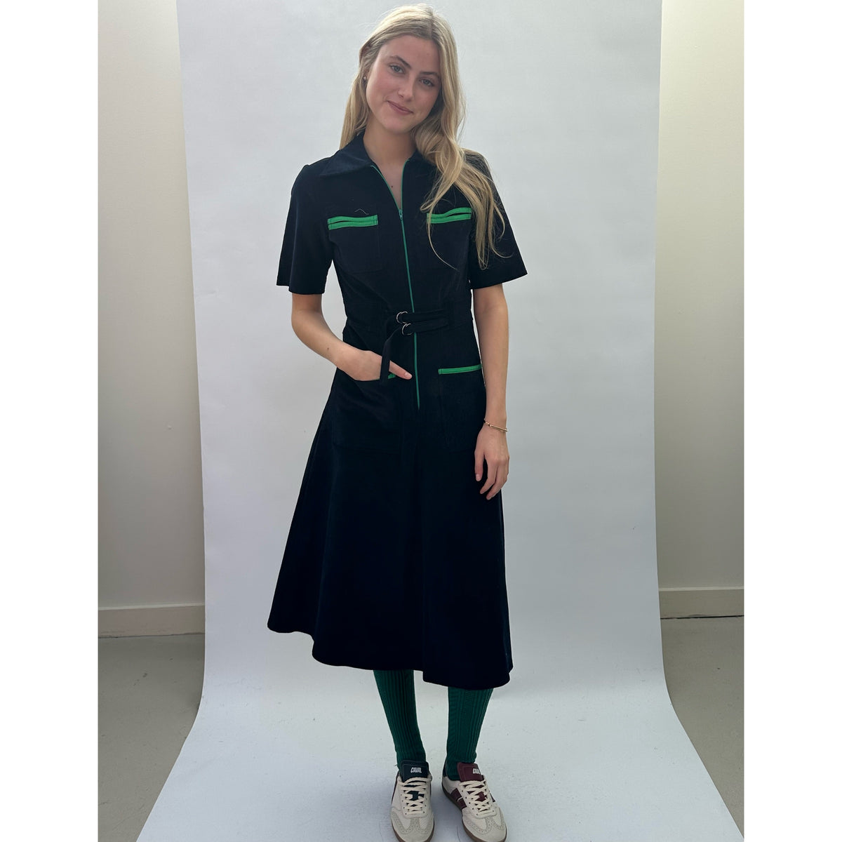 Cord Shirt Dress Navy