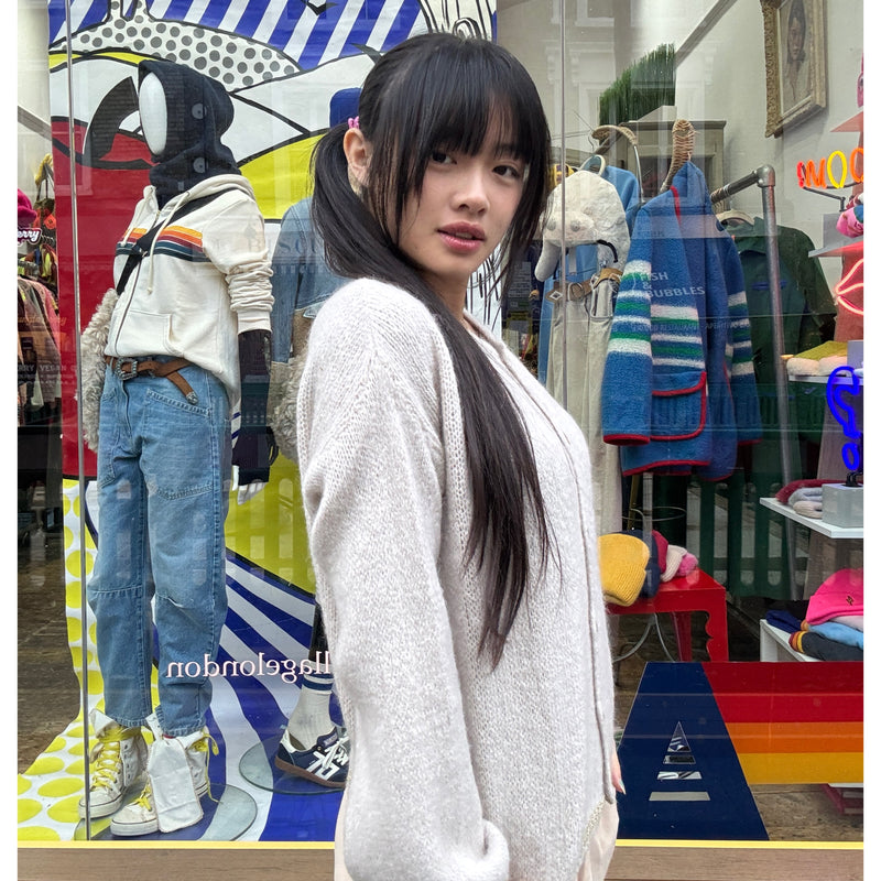 *NEW STYLE* Beige Button-up Round Neck Cardi