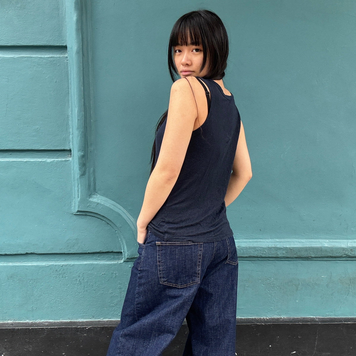 *NEW STYLE* Linen Vest Dark Navy