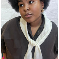 *NEW* Cashmere Diamond Skinny Scarf Cream