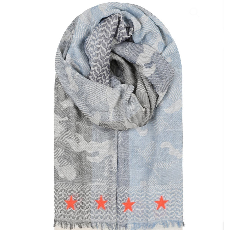 Ombre Scarf Blue Stars