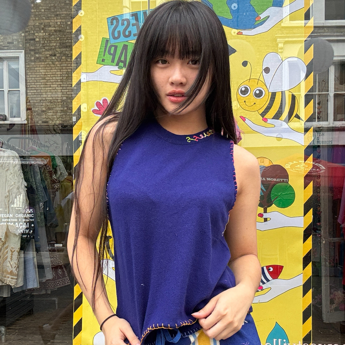 Useless Upcycled Blue Cashmere Tank