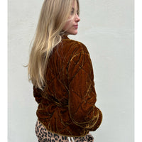 Quilted Velvet Jacket Dark Gold
