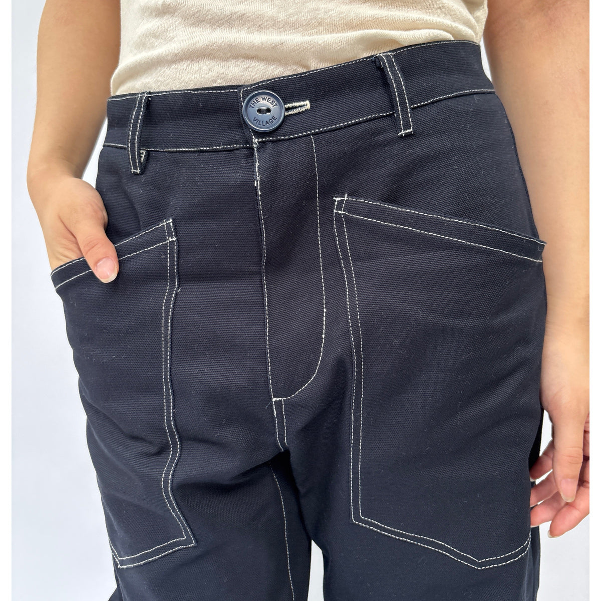 *SS26!* Topstitched Barrel Navy