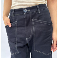 *SS26!* Topstitched Barrel Navy