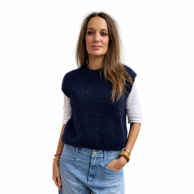 Navy Knitted Vest