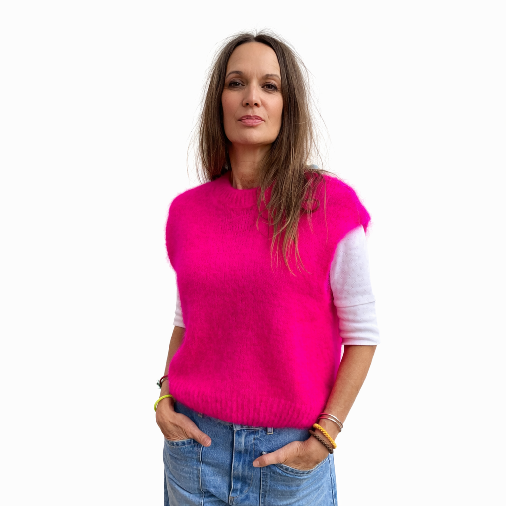 Bright Pink Knitted Vest