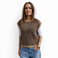 Brown Stripe Knitted Vest