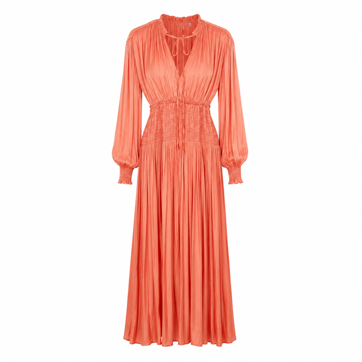 Pleated Orange Dress