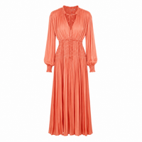 Pleated Orange Dress