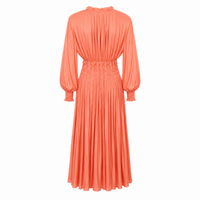 Pleated Orange Dress