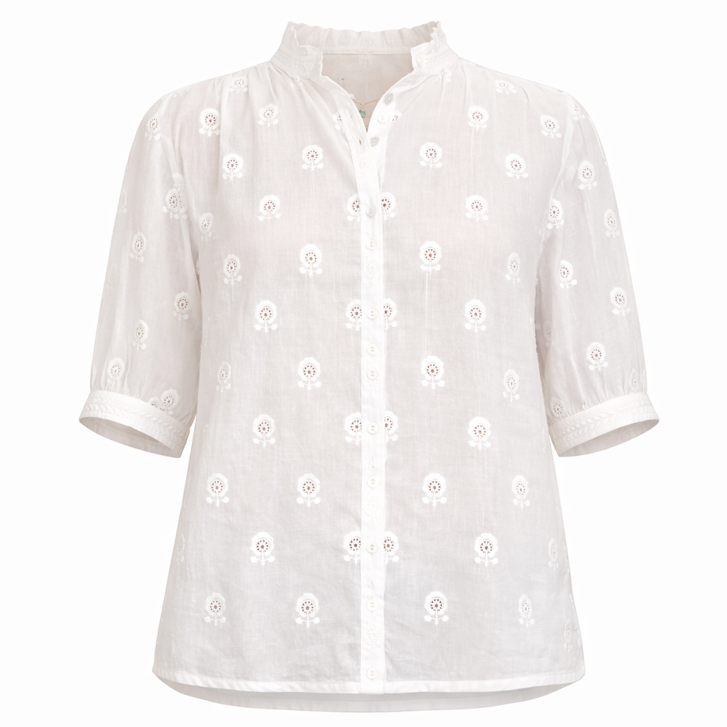 *PRE ORDER* Frani Embroidered Top White