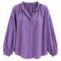 Lightweight Cotton Shirt Dark Lavender