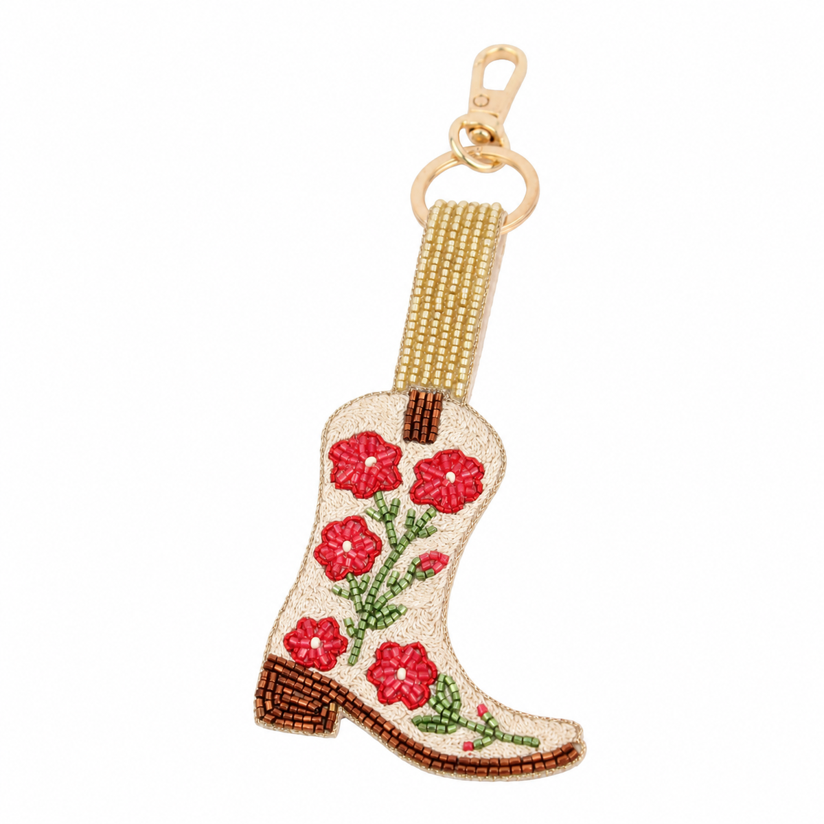 Cream Cowgirl Boot Keyring