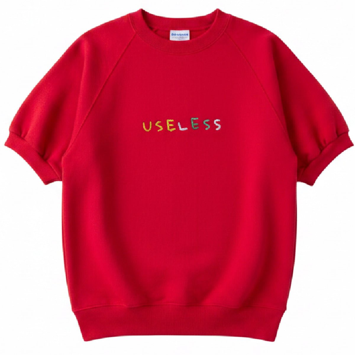 Useless Embroidered Red S/S Sweatshirt