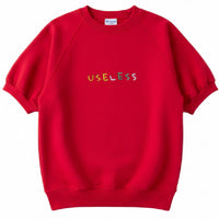Useless Embroidered Red S/S Sweatshirt