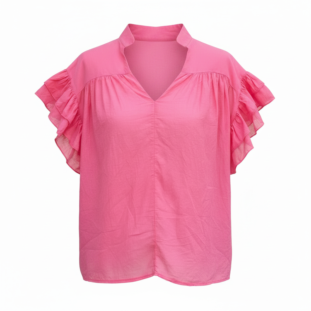 *NEW STYLE* Johanna Ruffle Top Pink