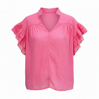 *NEW STYLE* Johanna Ruffle Top Pink