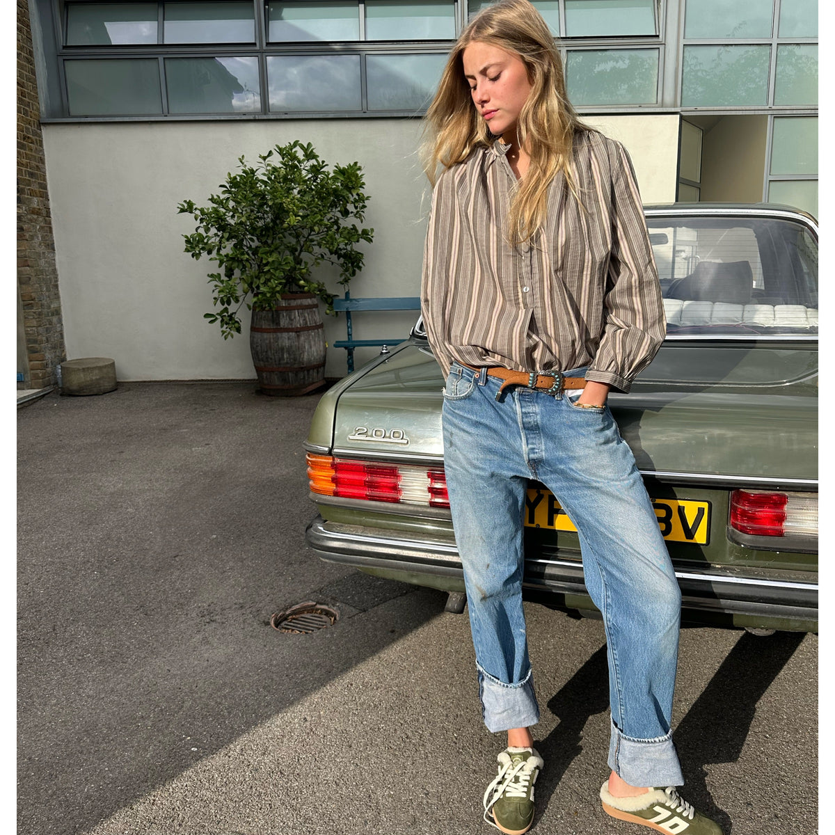 Stripe Shirt Light Khaki