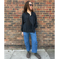 *BACK IN STOCK* Johanna Lightweight Cotton Shirt Black