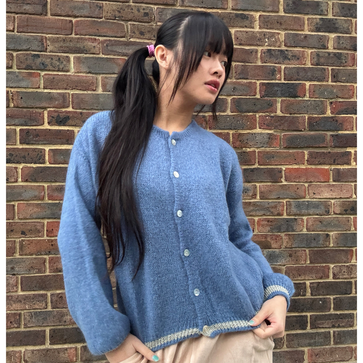 *NEW STYLE* Denim Button-up Round Neck Cardi
