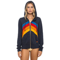 Mountain Stitch Chevron Zip Hoodie Charcoal
