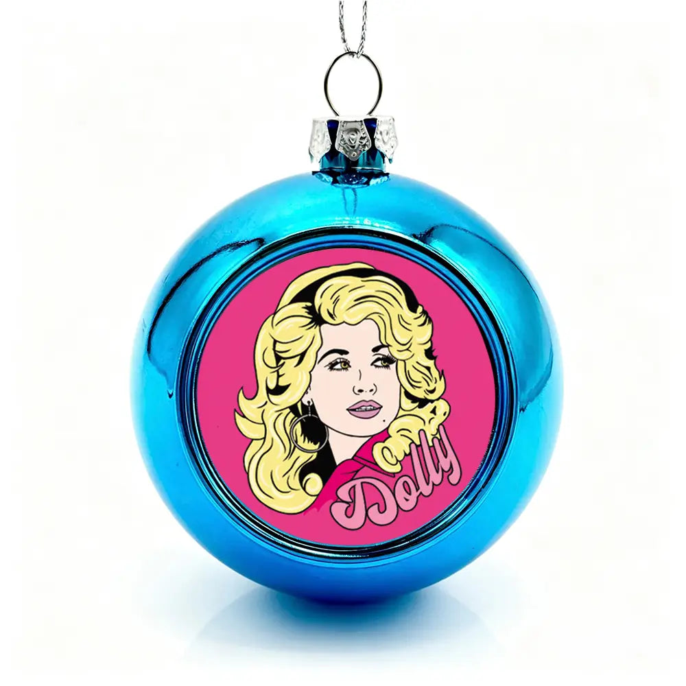 Dolly Country Christmas Bauble Blue