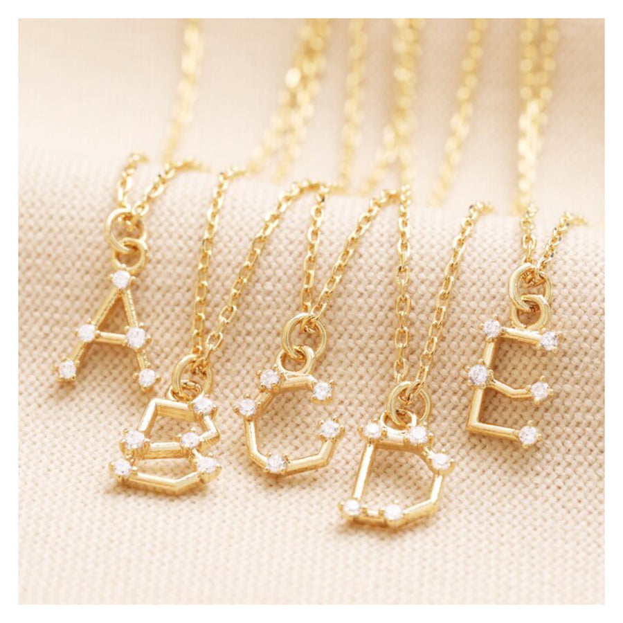 Angel Constellation Initial Necklace