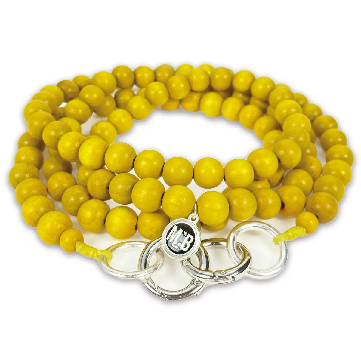 Sun Yellow Beaded Phone Cord