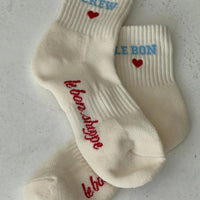 *NEW* Le Bon Shoppe Embroidered Crew Vanilla