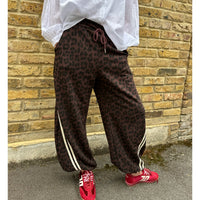 Leopard Barrel Sweatpants Chocolate