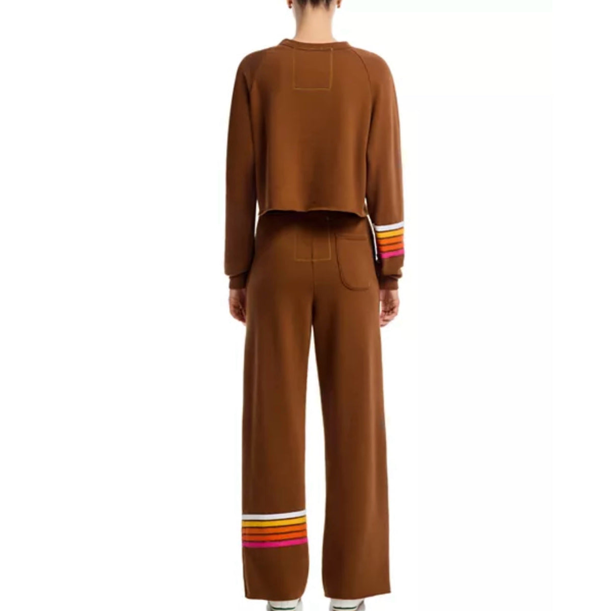 Rugby Stitch Wide Leg S'pants Cinnamon White Pink