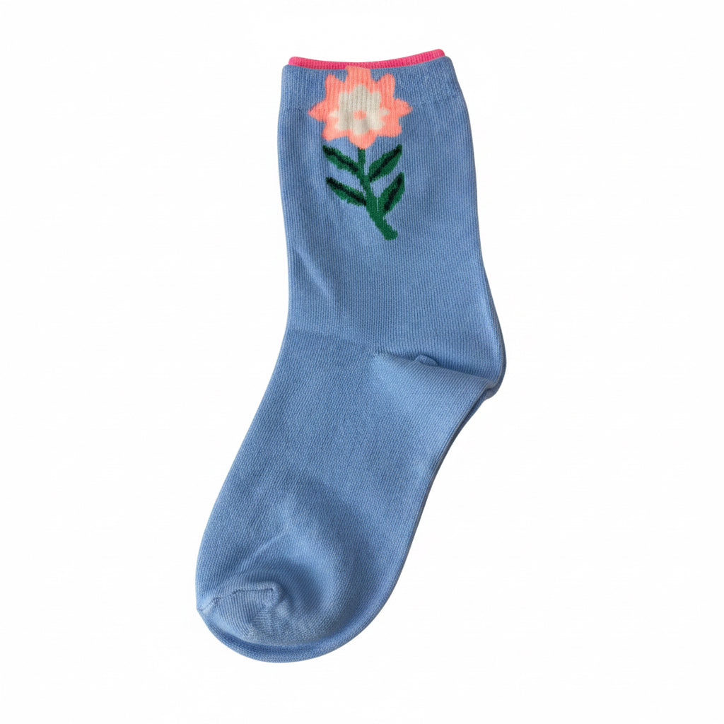 Flower Sock Blue