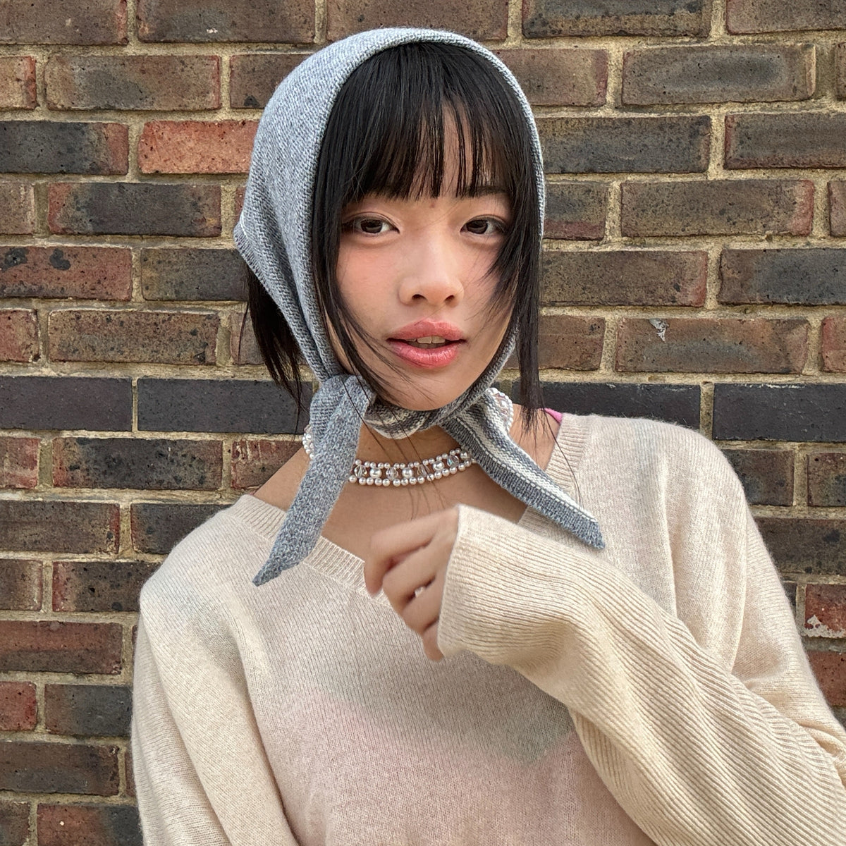 *NEW* Cashmere Triangle Neckerchief Grey