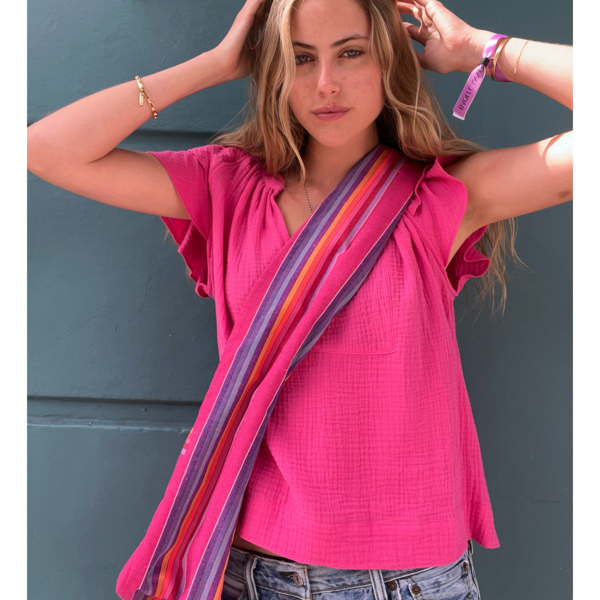 *NEW* Stripe Sling Bag Pink