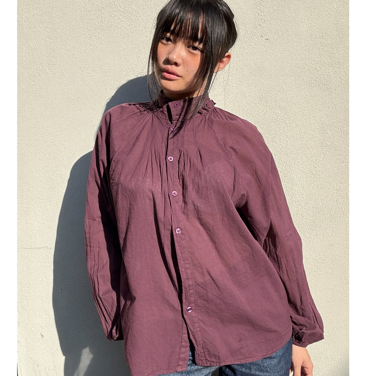 *NEW STYLE* Johanna Collared Shirt Aubergine