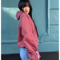 Ginny & Me Flared Windbreaker Wine Check
