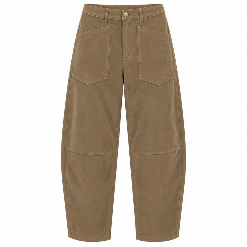 Cord Barrel Pant Beige