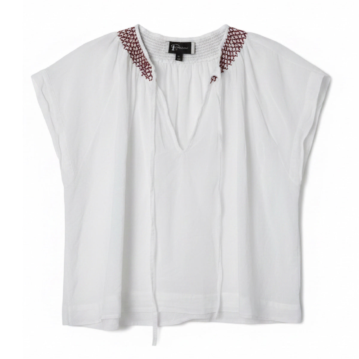 *NEW STYLE* Embroidered Cap Sleeve Top White