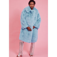 Baby Blue Faux Fur Oversized Coat