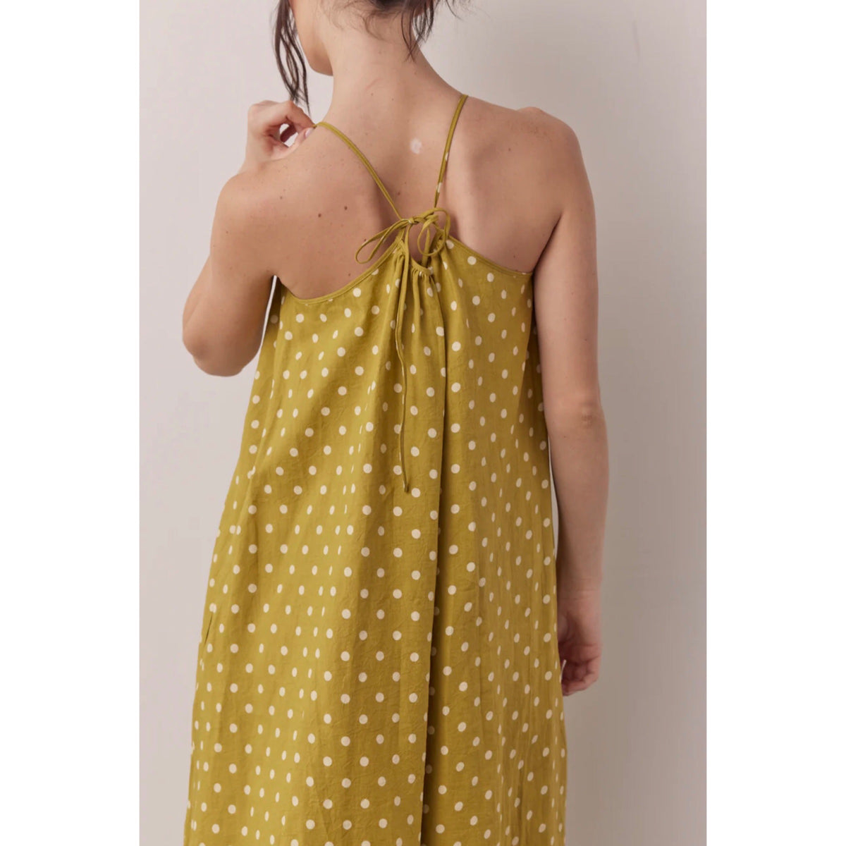 Amente Polka Dot Back-Tie Dress