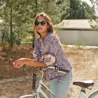 *LANDED!* Della Print Jacket Blue & Pink