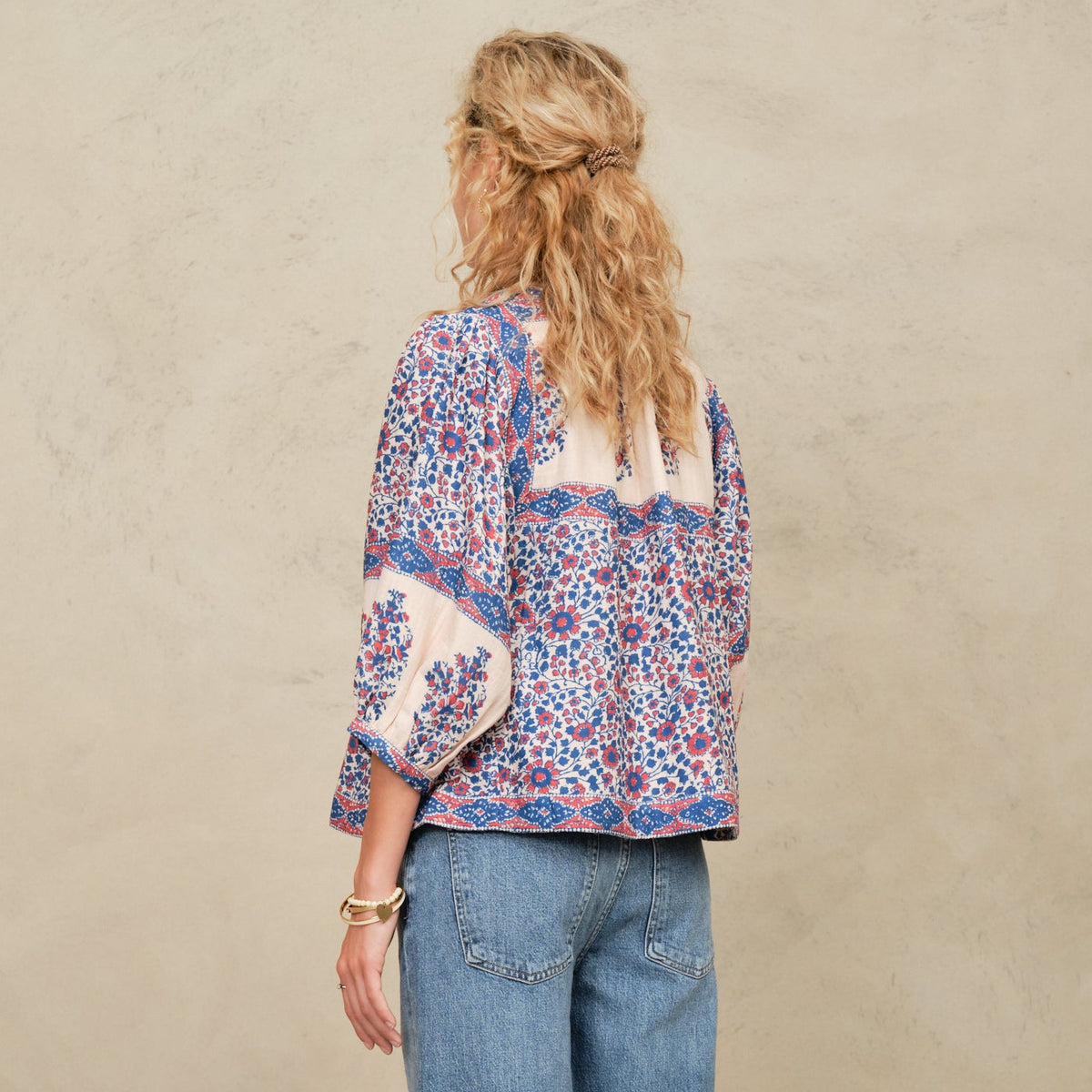 *LANDED!* Della Print Jacket Blue & Pink