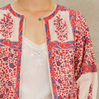 *LANDED!* Della Print Jacket Blue & Red