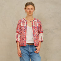*LANDED!* Della Print Jacket Blue & Red