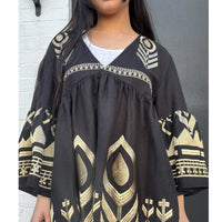 *LANDED* Black Feather Tunic Top