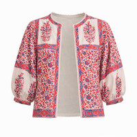 *LANDED!* Della Print Jacket Blue & Red