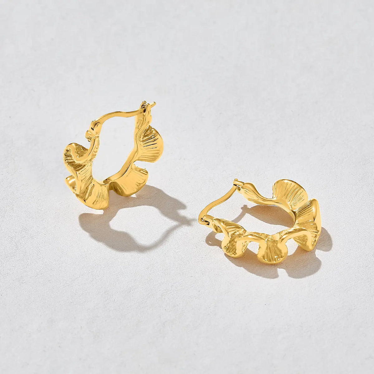 Dream Wave Gold Hoop Earrings